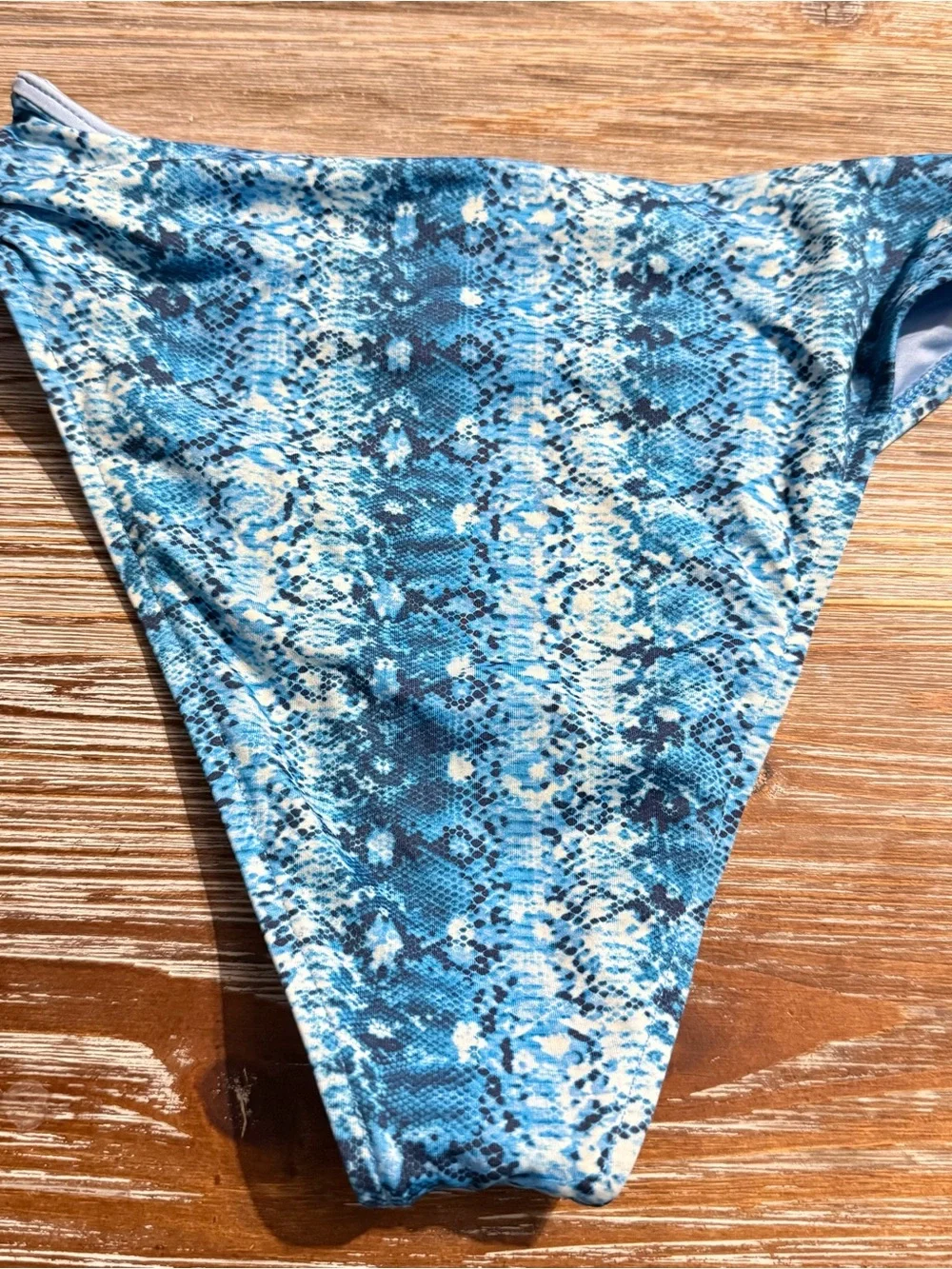NEW Frankies Bikinis Juju High Waist Bottom Blue Snakeskin